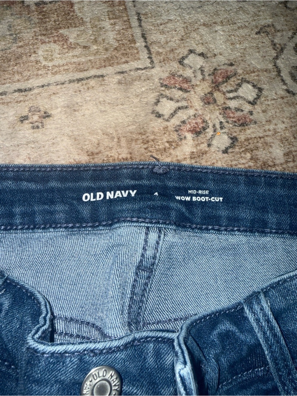 Old Navy Dark Blue Mid-Rise Boot-Cut Jeans